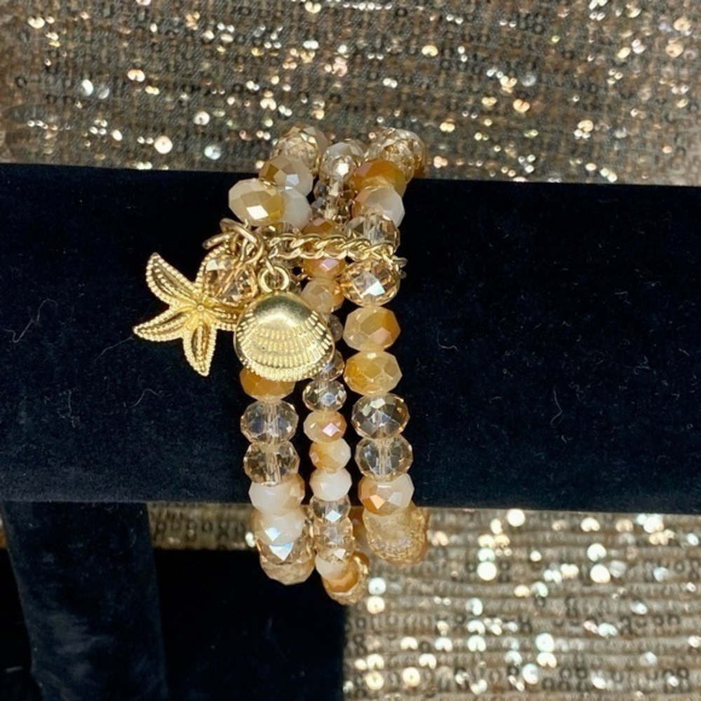 🌸Tropical Stretch Bracelet🛍️⭐️🐚(blue)